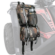 KEMIMOTO front view of camo fender bag showing durable exterior and storage benefit