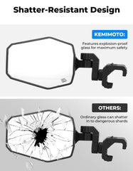 KEMIMOTO mirror folded inward protecting mirror from trail obstacles