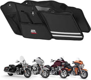 KEMIMOTO front view of two saddle bag organizers showing full layout and accessibility benefit