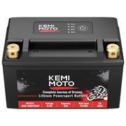 KEMIMOTO front view of battery showing compact fit and ready-to-install benefit