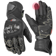 KEMIMOTO front view gloves showing full protective design and fit
