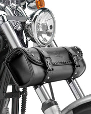KEMIMOTO front view handlebar bag showing compact storage benefit