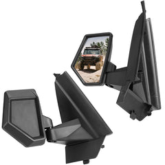 KEMIMOTO front view installed mirror showing wider vision benefit