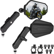 KEMIMOTO front view mirror assembly showing wide field for safer rides