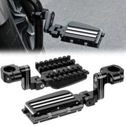 KEMIMOTO front view mounted on crash bar shows sturdy highway pegs benefit secure support