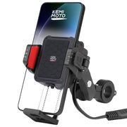 KEMIMOTO front view mounted on handlebar showing secure fit and quick access benefit