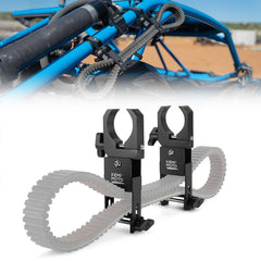 KEMIMOTO front view of both belt holder mounts showing compact design and secure storage