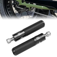 KEMIMOTO front view of passenger foot pegs showing full design and quick install benefit