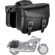 KEMIMOTO front view saddlebags mounted on bike showing compact storage benefit