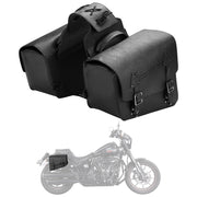 KEMIMOTO front view of saddlebags showing capacity and classic look