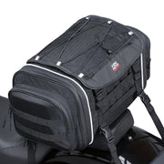 KEMIMOTO front view showing compact 25L shape and secure zip closure, practical storage benefit