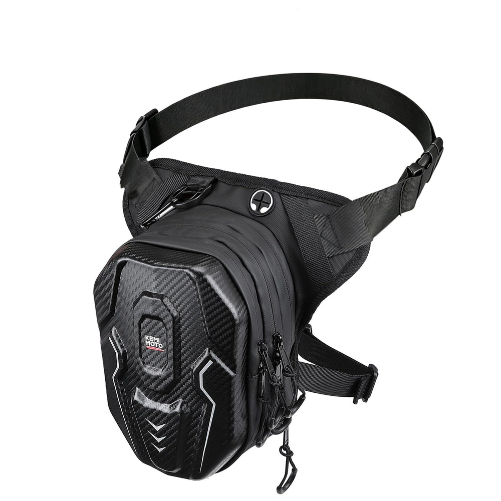KEMIMOTO front view of thigh bag showing protective shape and quick access
