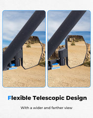KEMIMOTO convex glass close-up showing wider field of view and reduced blind spots