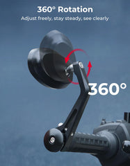 KEMIMOTO mirror mounted on motorcycle handlebar showing low-profile improvement