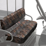 KEMIMOTO front view of camo bench seat cover showing snug fit and clean look