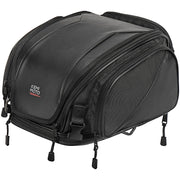 KEMIMOTO tail bag front view showing compact storage and retro finish