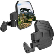 KEMIMOTO front view large A-pillar mirror showing wide visibility benefit
