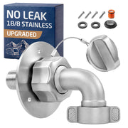 KES front inlet view showing stainless steel build and durable connection benefit