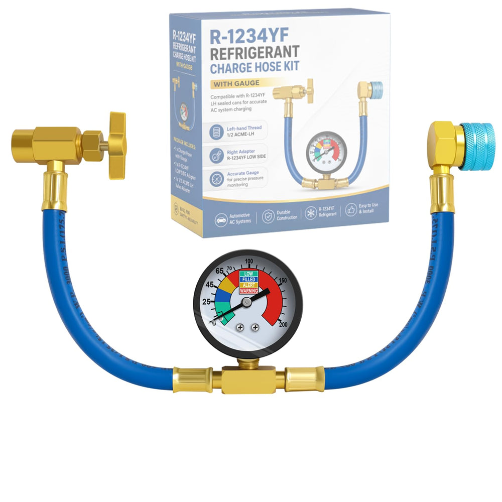 Ketofa front assembly showing hose and fittings for reliable R-1234YF charging