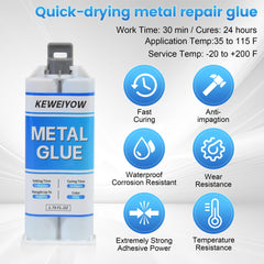 KEWEIYOW dual syringe with pusher and scraper for precise mixing