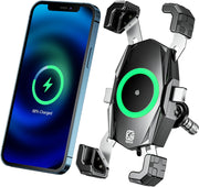 Kewig front view mounted phone showing secure grip and charging status