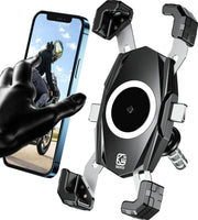 Kewig front view mounted on triple tree shows centered phone visibility