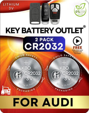 Key Battery Outlet front packaging showing two CR2032 batteries and screwdriver for quick replacement