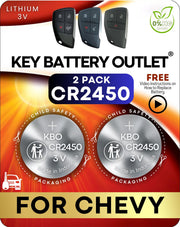 Key Battery Outlet front packaging showing two CR2450 cells and brand for quick replacement