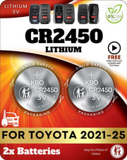 Key Battery Outlet front packaging showing two CR2450 cells and kit benefits