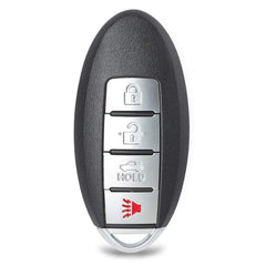 Keyecu front view of 4-button fob showing ergonomic layout and easy access