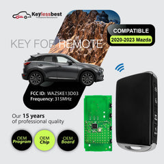 Keylessbest back label displaying FCC ID WAZSKE13D03 and part GDYL‑67‑5DYB for verification