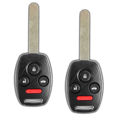 KeylessOption front view of two remotes showing four-button layout and easy replacement benefit