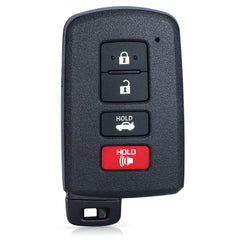Keymall front view of 4-button Toyota replacement remote showing clear button layout and convenience