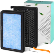 KHAWY front packaging showing two cabin filters and clear fitment information, ensures correct purchase