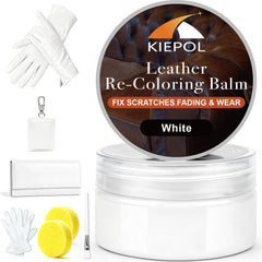 KIEPOL front packaging showing full white leather repair kit benefits