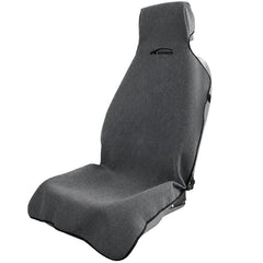 KIGEMOS front seat cover installed protecting upholstery and providing comfort