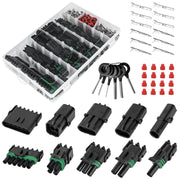 Kikerike front box open showing organized 376-piece kit for easy access