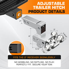 Kingfun hitch mounted on truck demonstrating stable towing setup and benefit