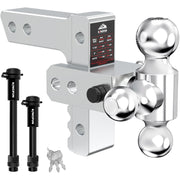 Kingfun front view of adjustable hitch showing receiver alignment and strength