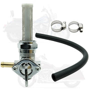 kingsmoto fuel valve front view showing inlet and mounting for accurate fit