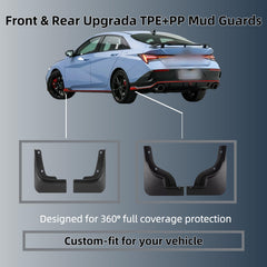 Kiopsom rear wheel mud flap fitted to Elantra resisting road debris