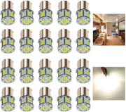KISLED front-packaging showing 20-pack BA15S bulbs and natural white benefit