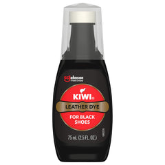 SC Johnson KIWI leather dye bottle front view showing label and black color for quick touch-ups