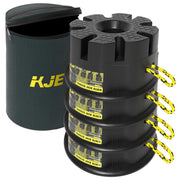 KJE front packaging with four blocks and bag showing portability and organization