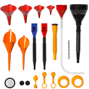 KJE front view of funnel set showing all pieces and compact storage benefit