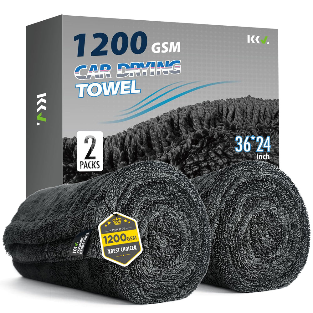 KKV front view of the two dark gray towels showing full pack and sizing benefit