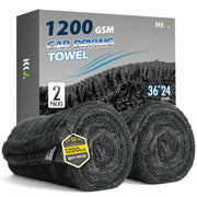 KKV front view of the two dark gray towels showing full pack and sizing benefit