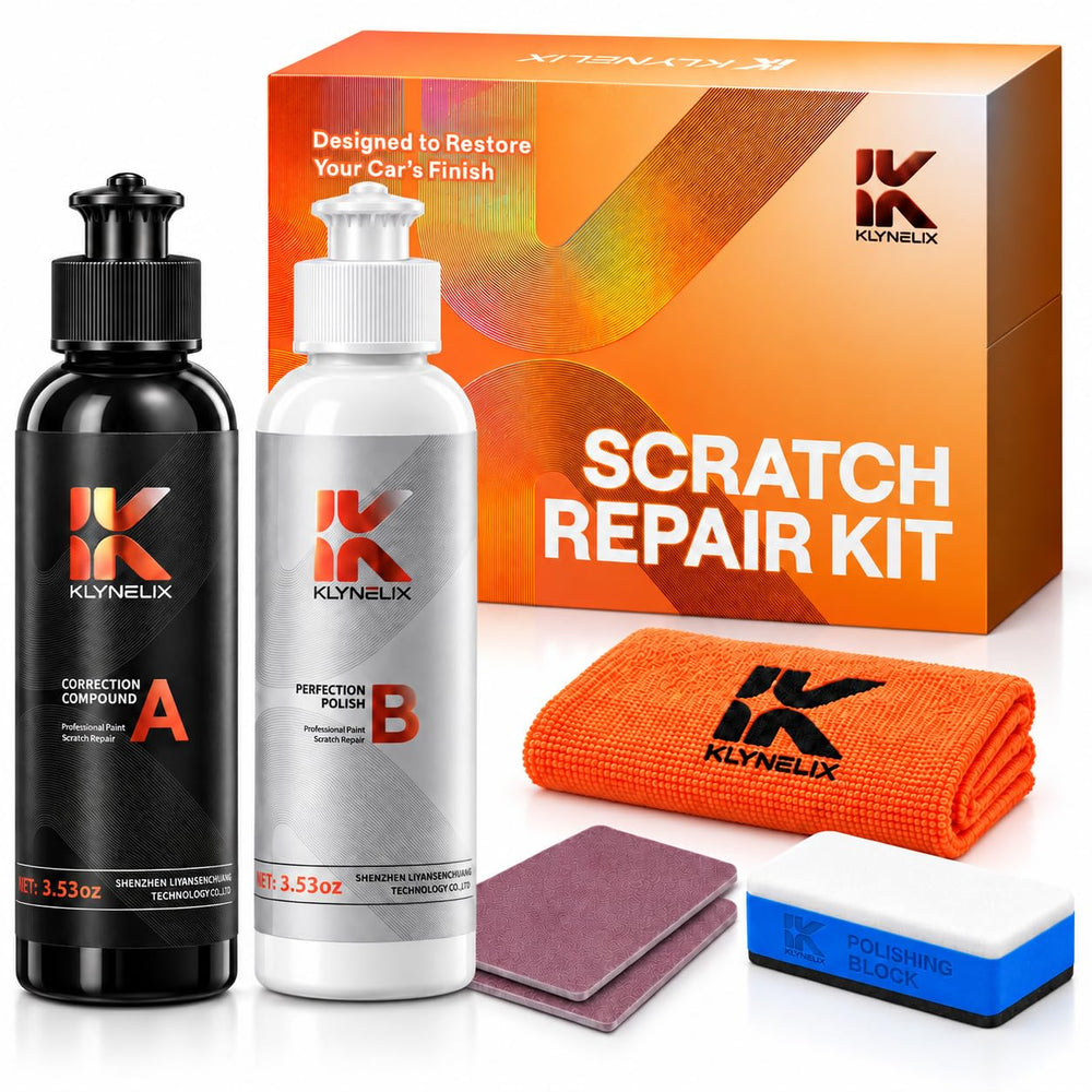 Klynelix front packaging showing complete scratch repair kit and convenience