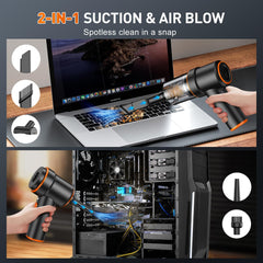 KMM compact vacuum in hand demonstrating lightweight portability and ease