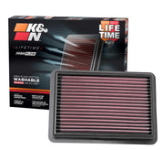 K&N front view of 33-5096 filter showing fit and shape for easy installation
